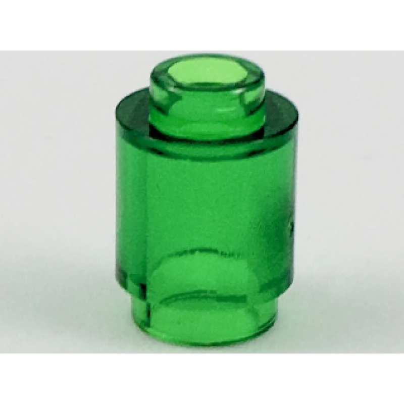 Steen, Rond 1x1 met open nop Trans Green